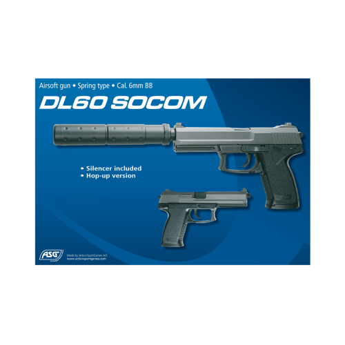 ΠΙΣΤΟΛΙ SOFT SPRING, ASG, DL60 SOCOM, black ΠΙΣΤΟΛΙ SOFT SPRING, ASG, DL60 SOCOM, black