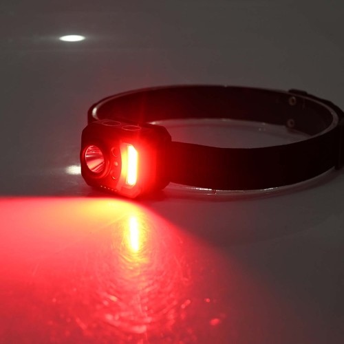 Φακος Κεφαλής Ελαφρύς Sensor 350lm,Κοκκινο+UV Cob