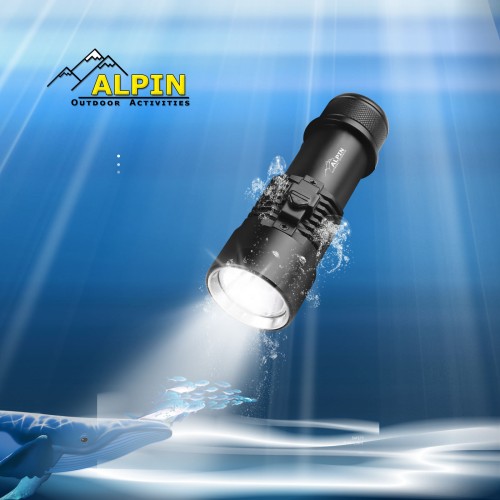 Φακός Καταδυτικός 1600LM AlpinOutdoor,Usb 26650,O-ring,Γράσο